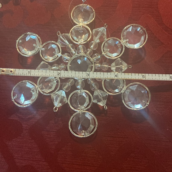 Lot of 5 Restoration Hardware crystal snowflakes 5” to 7” - Picture 3 of 9